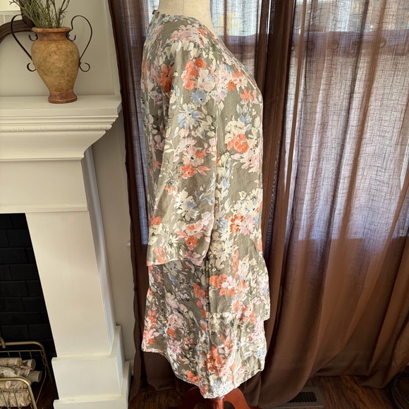 J. Jill Linen Caraway Fresh Bloom Floral Dress - Picture 14 of 16